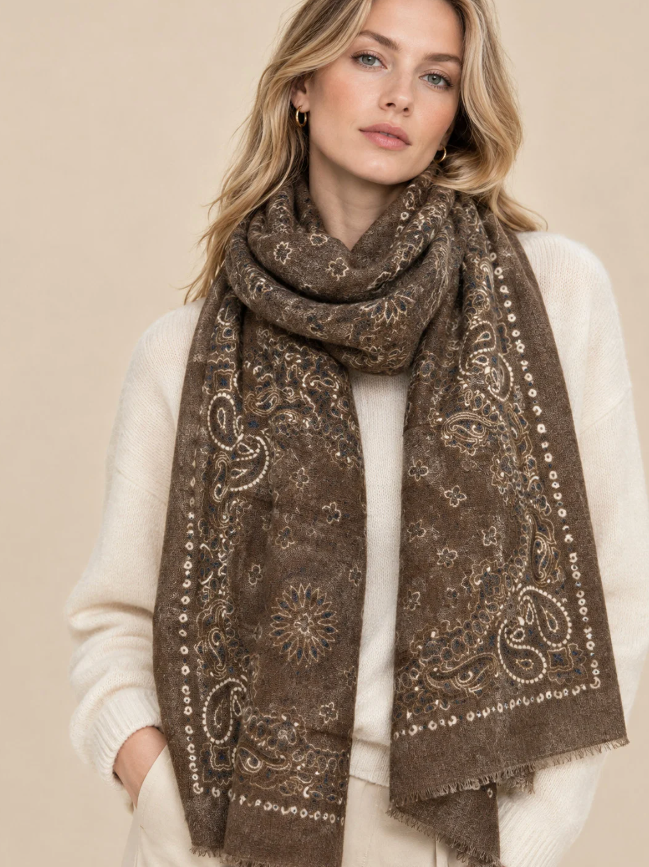 Tørklæde Cashmere mix - brown