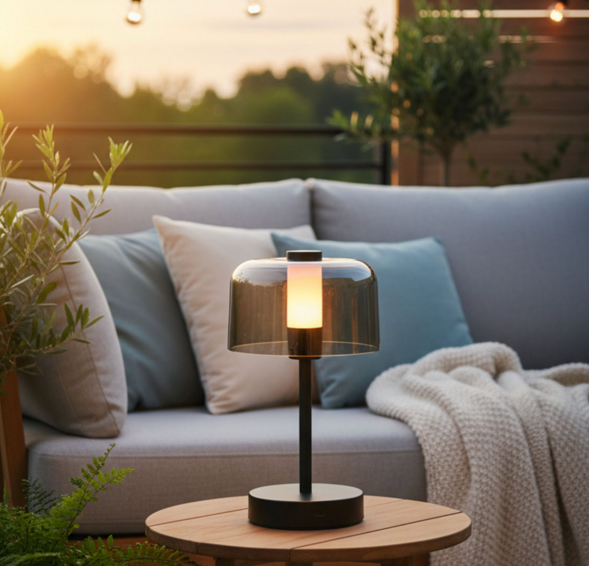 Bordlampe oppladbar – sort