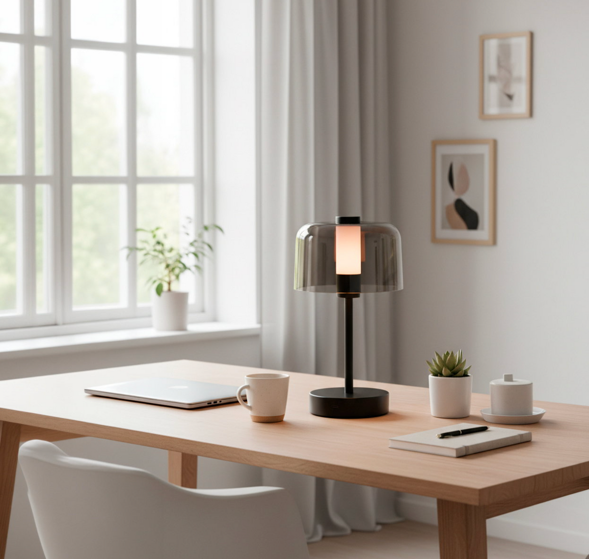 Bordlampe oppladbar – sort