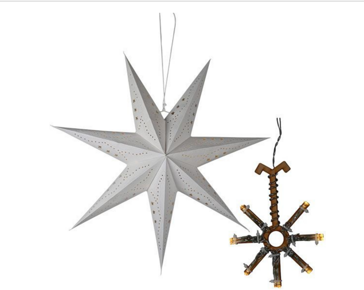 Stjerne 60cm med lys og timer