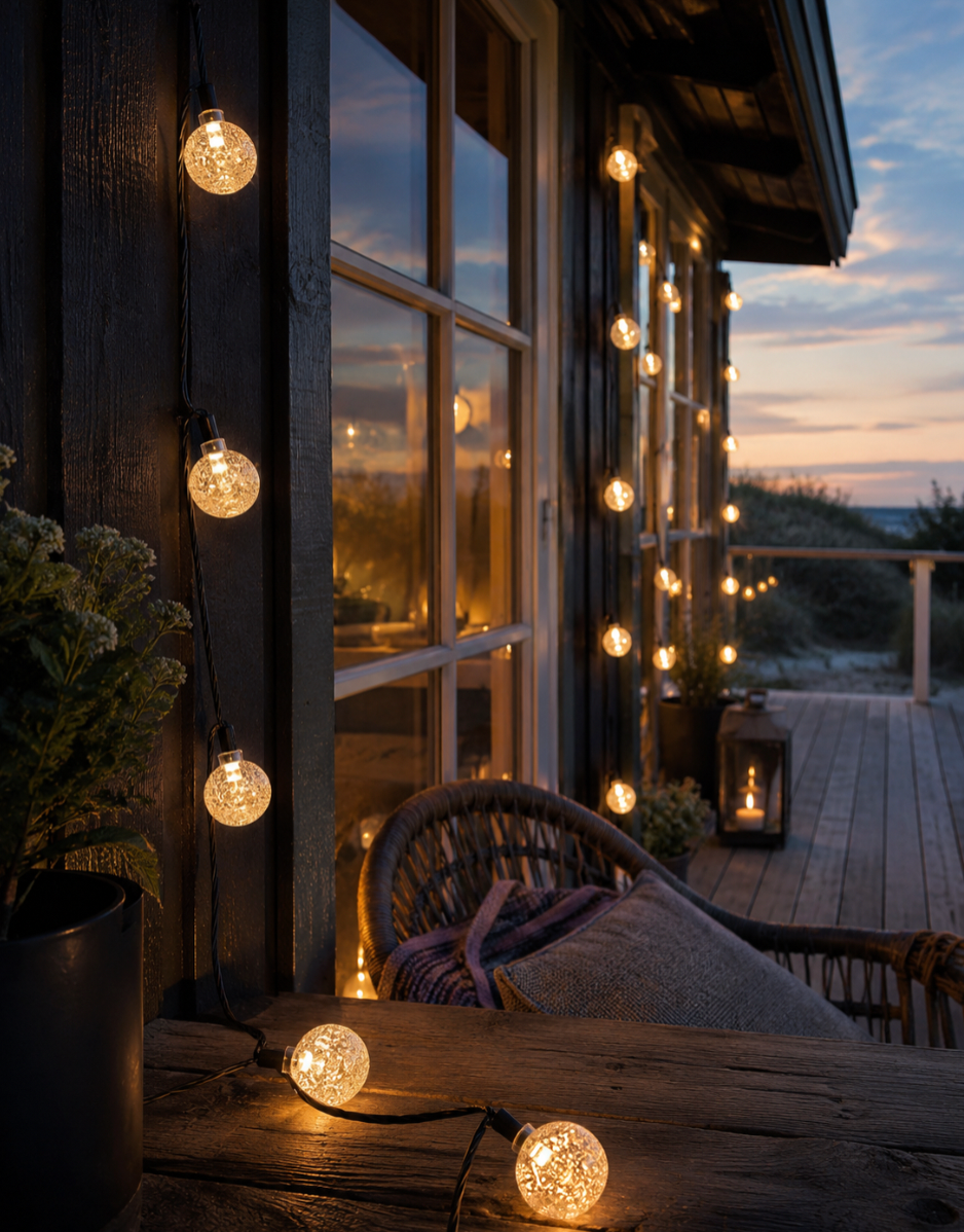 Lyslenke Bella med solceller - 50 LED