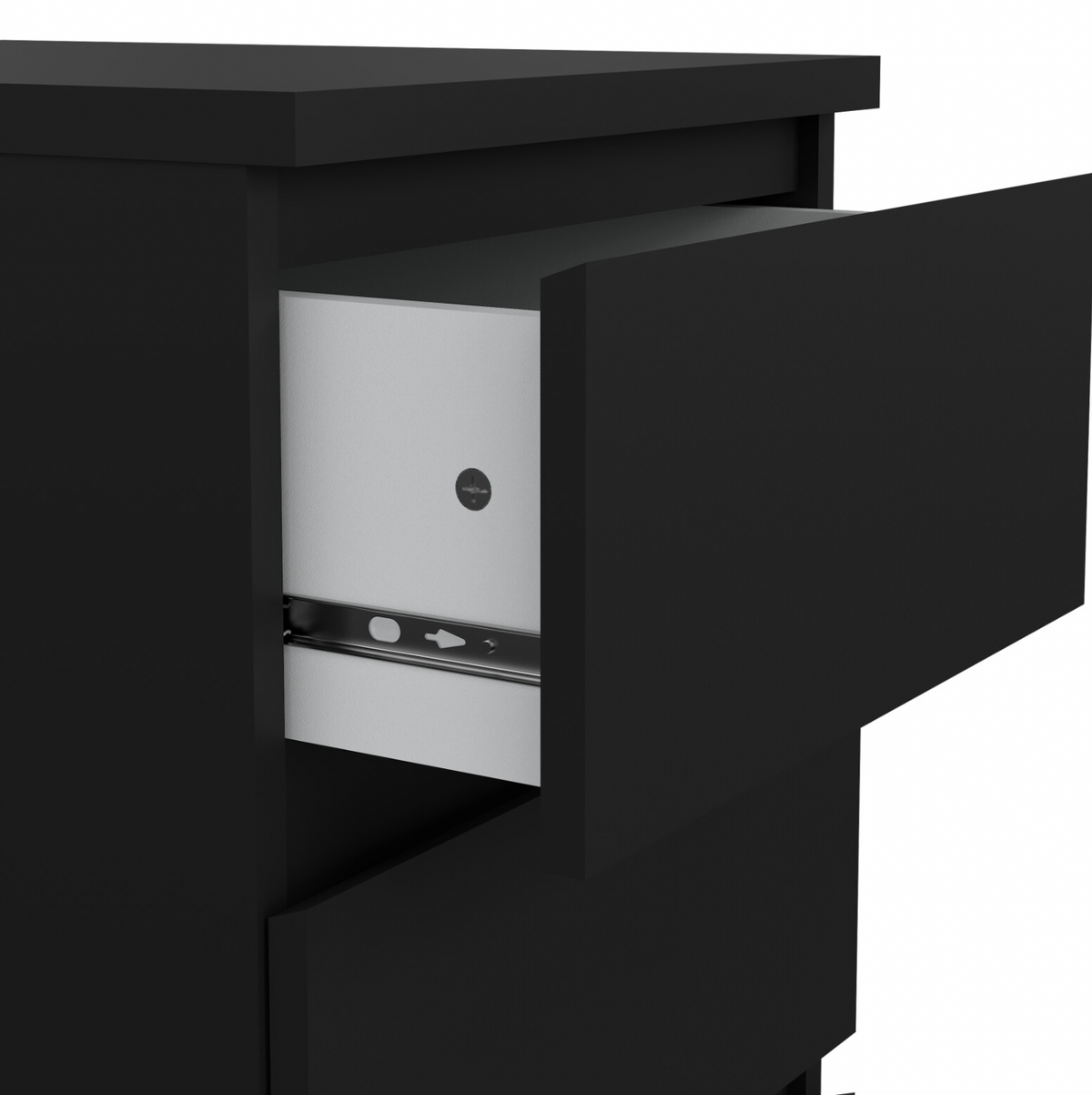 Nattbord 3 skuffer - Black