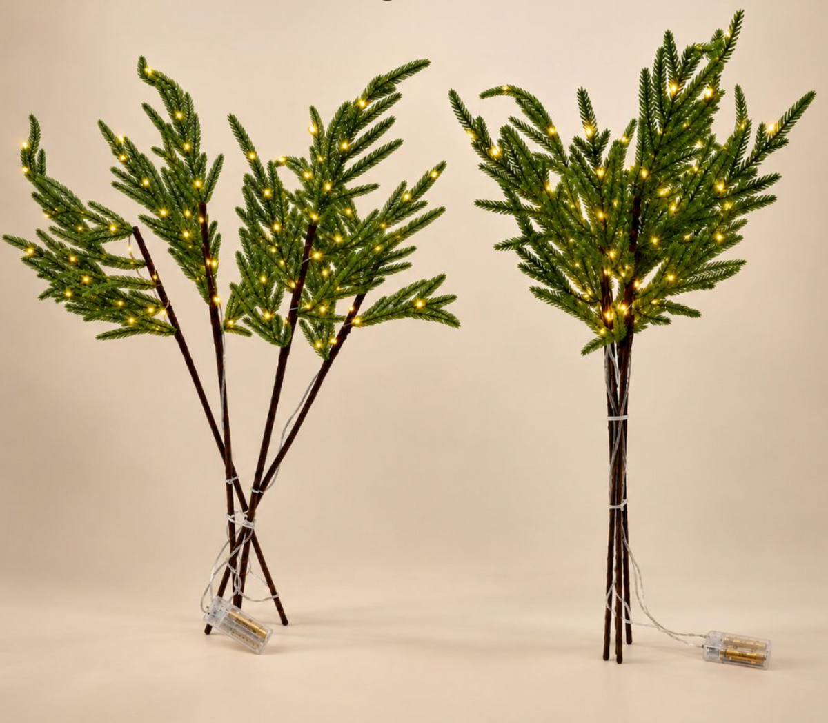 Kunstige grangrene med LED – 4 stk.