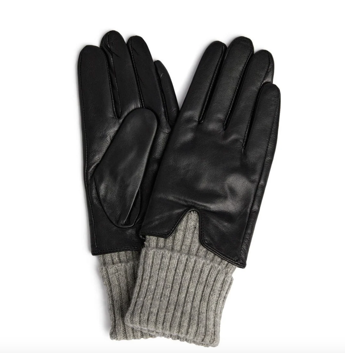 Skinnhanske med nedbrettbar strikk - Black/Grey