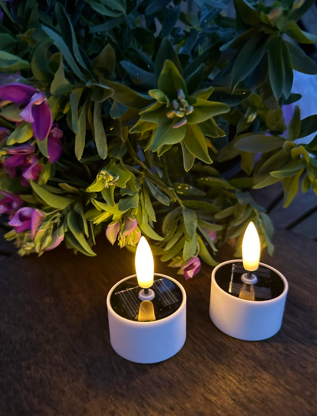 Telys med solceller – Pakke med 4 stk