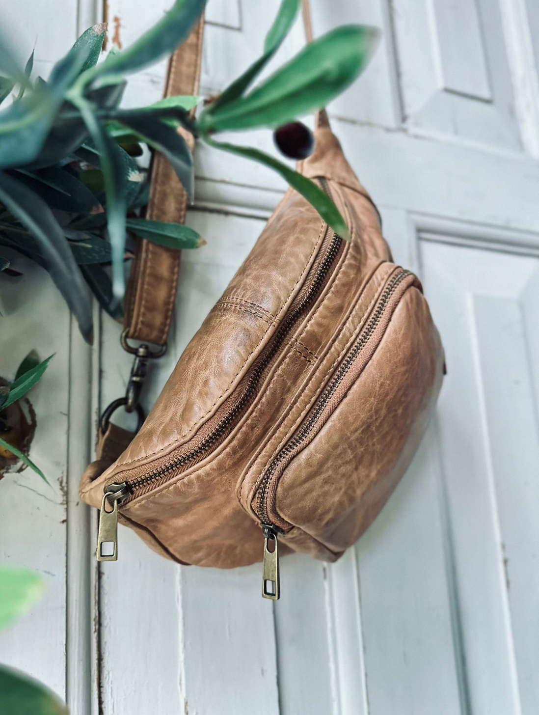 Belteveske i vintage-look CLASSY - Camel