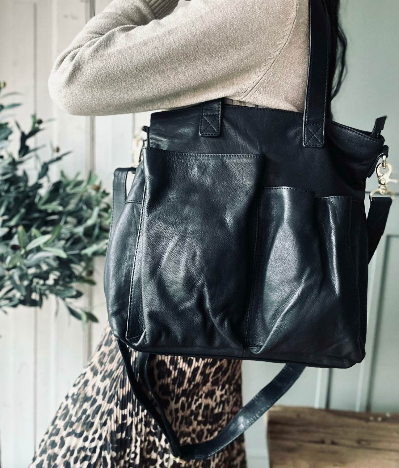 Shopper Black Lux – Kalveskinn