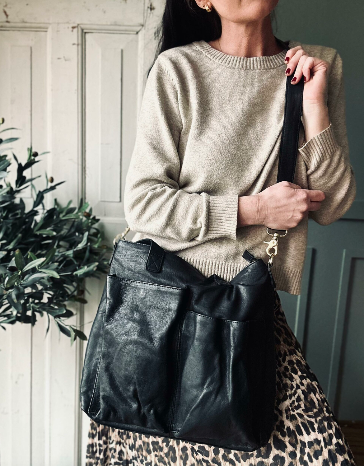 Shopper Black Lux – Kalveskinn