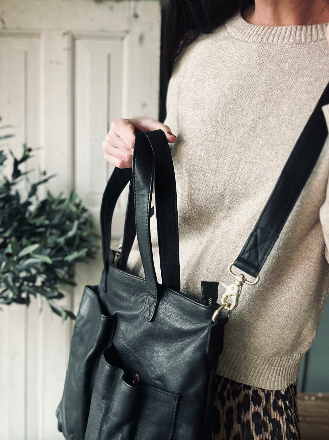 Shopper Black Lux – Kalveskinn