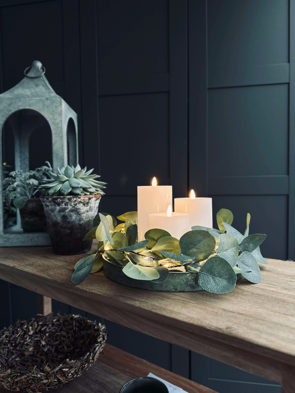 LED Kubelys / Hvit – 3 stk Rustikk lys