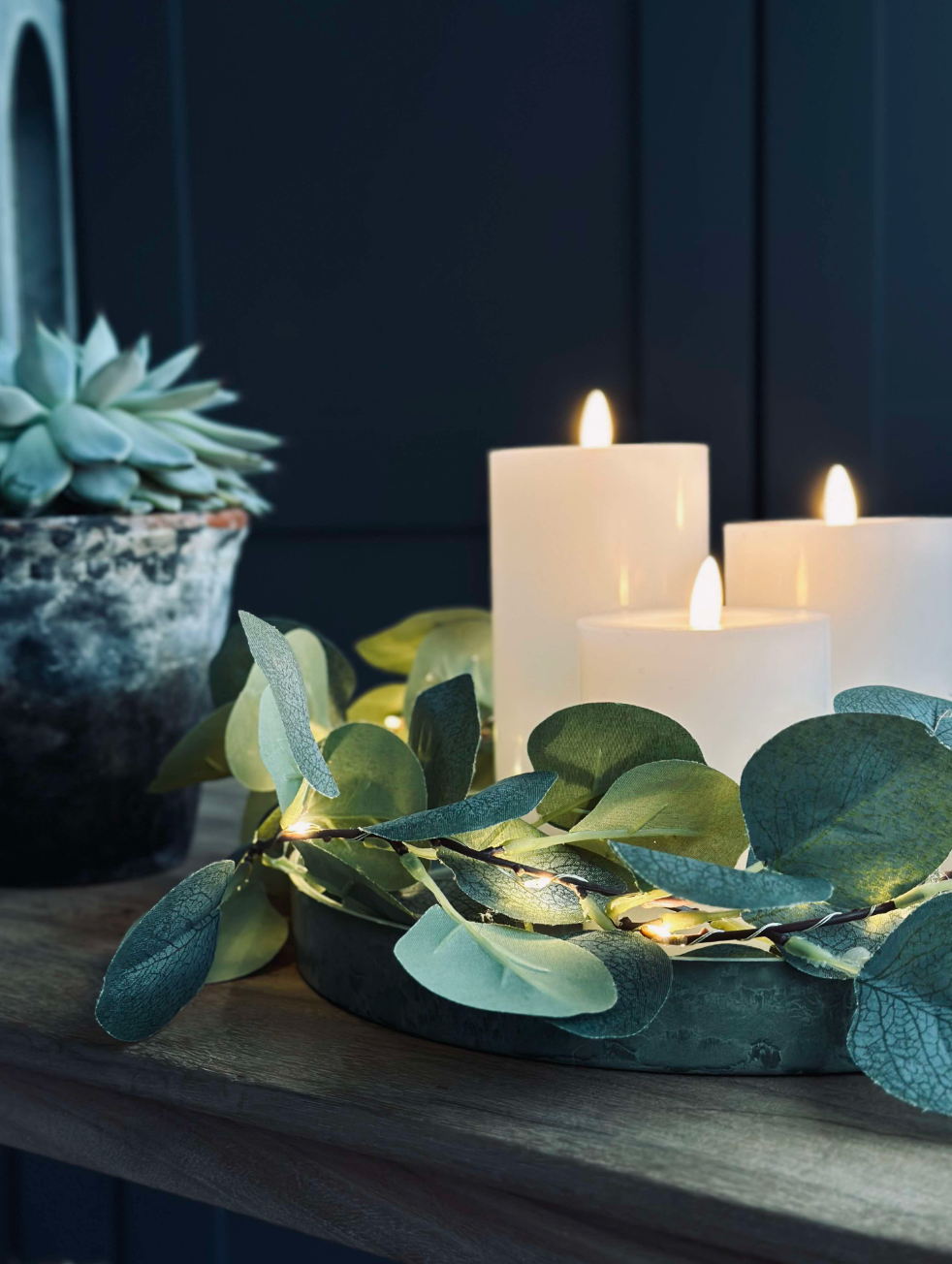 LED Kubelys / Hvit – 3 stk Rustikk lys