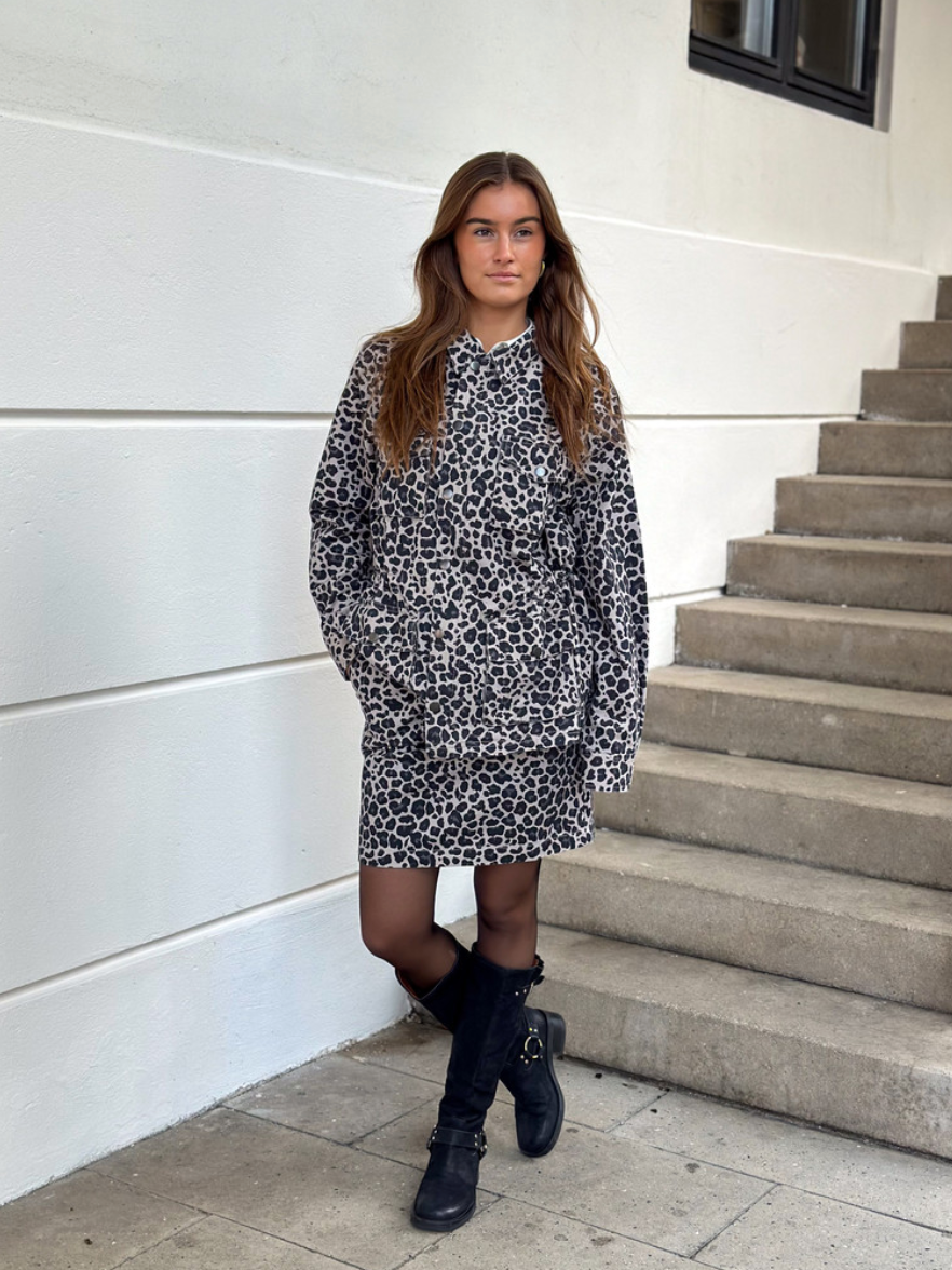 Skjørt Jane Leopard Grå