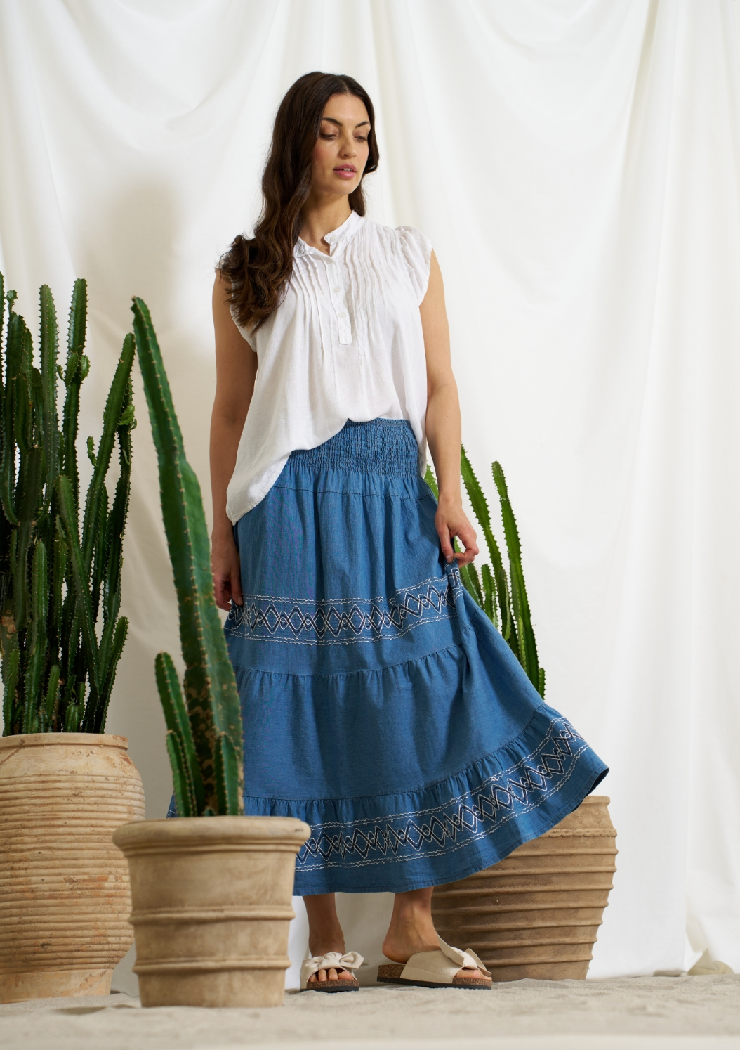Top Annie – Hvit linmix