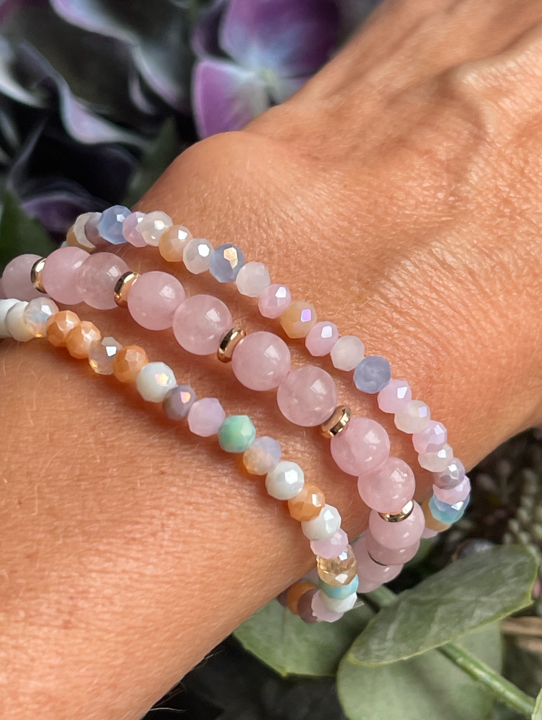 Armbånd Luna Soft pink – Sett med 3 stk