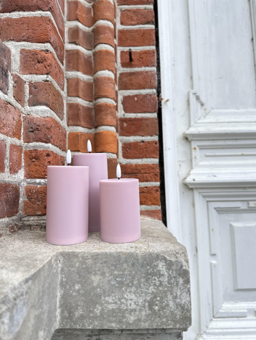 LED Utendørs Blokklys sett med 3 stk – Rosa