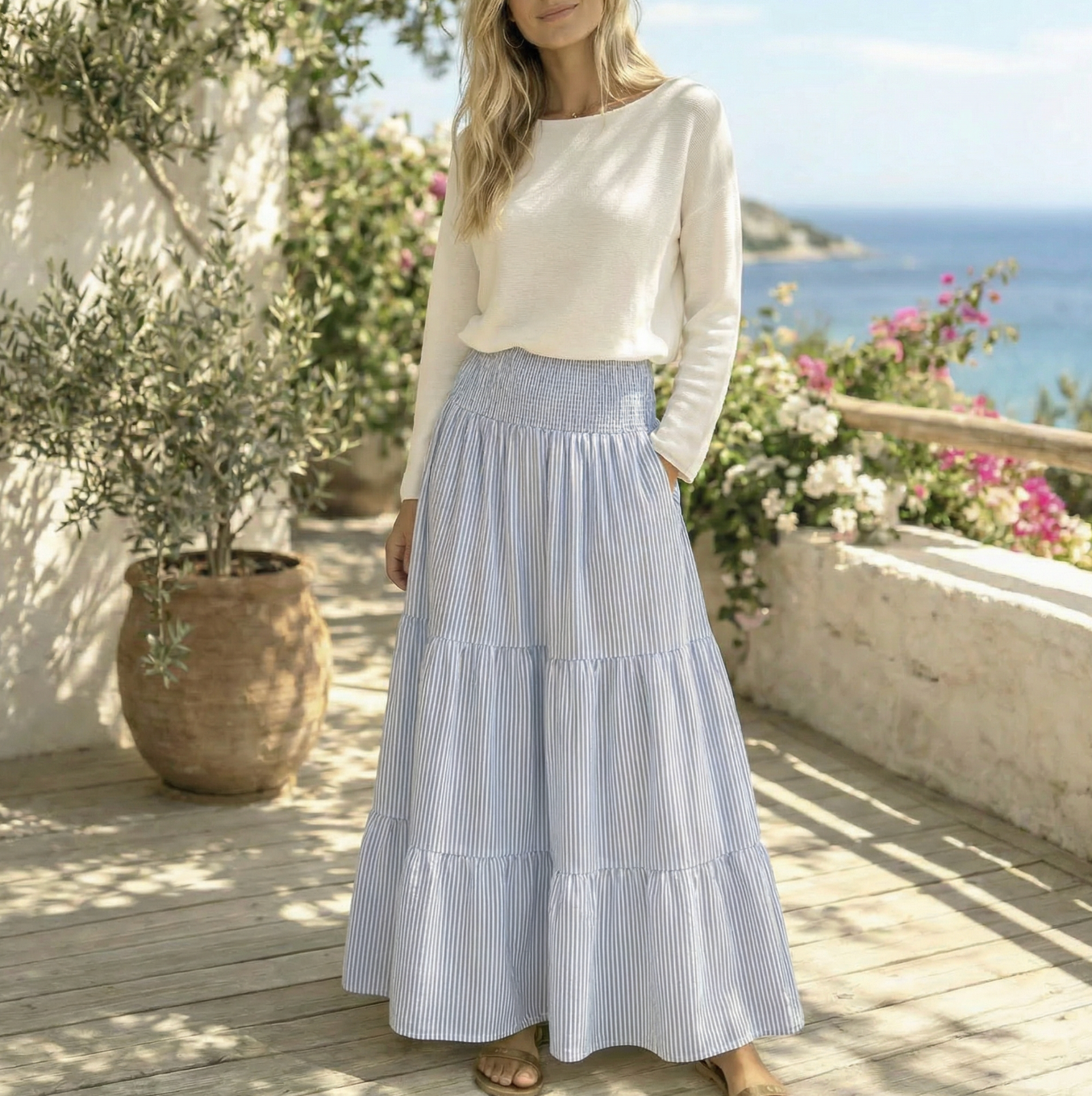 Bluse Dagmar super myk kvalitet – Off white