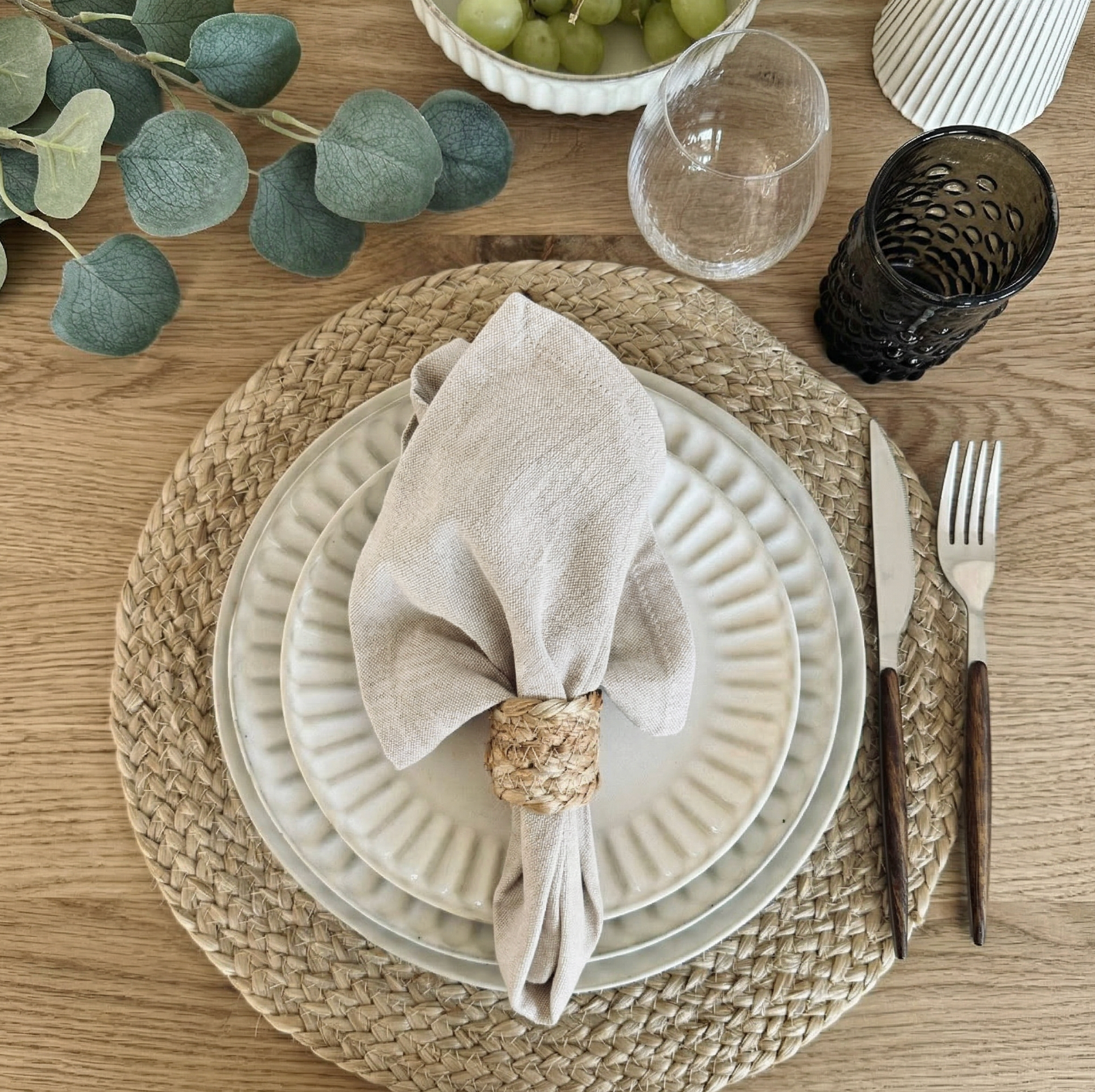 Munnservietter – Natur 4 stk