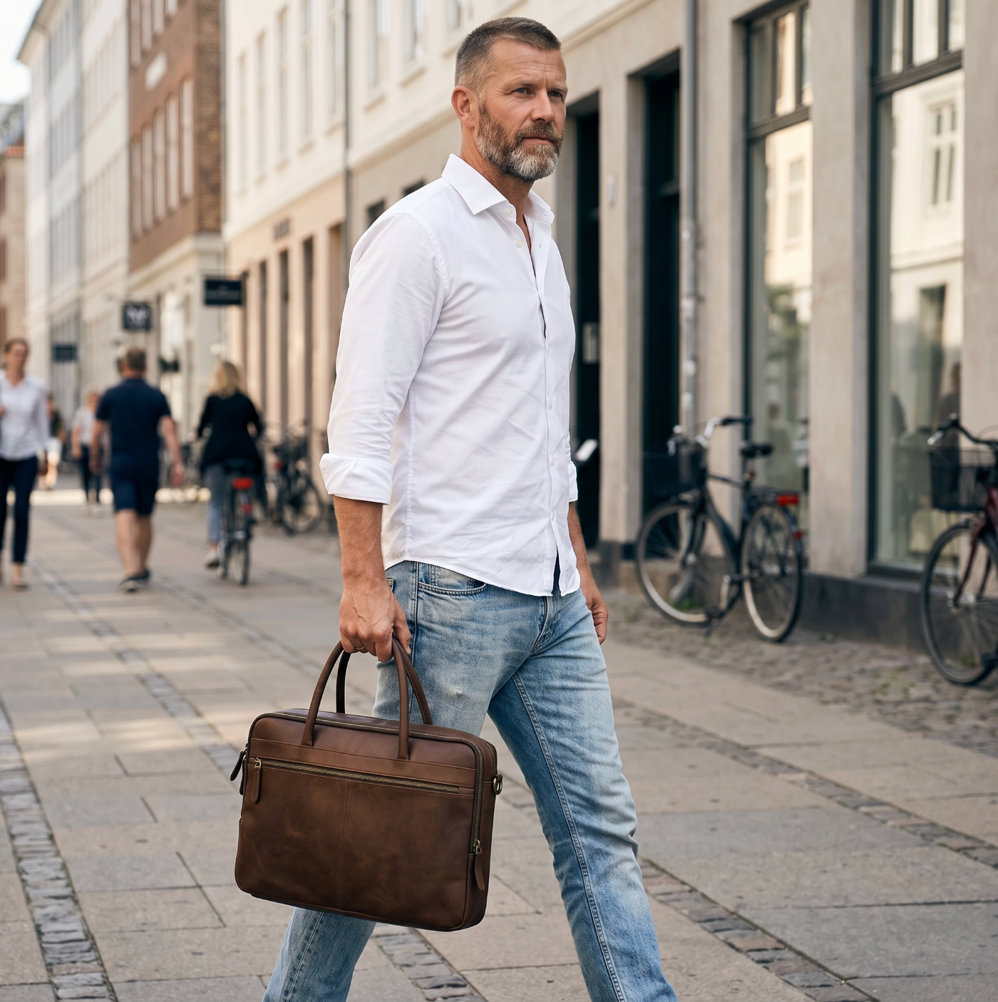 Laptopveske Faust dobbelt - Dark brown