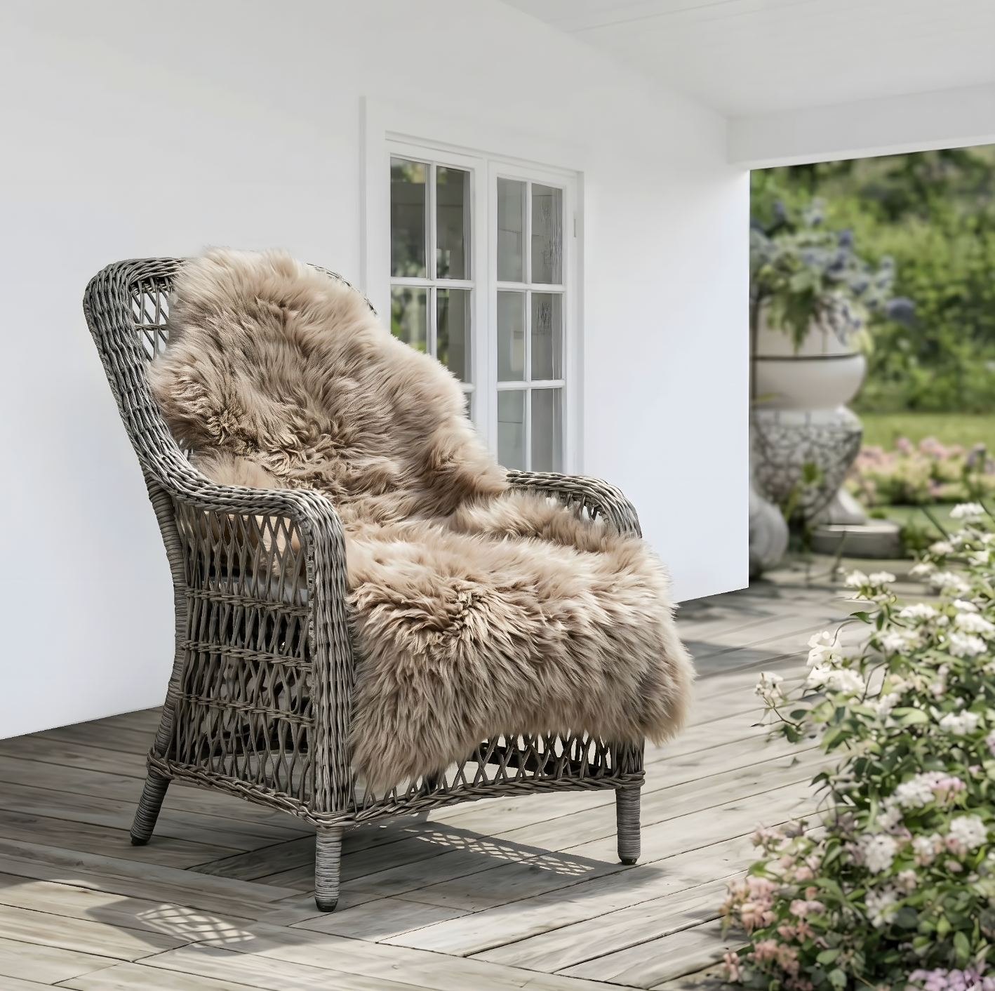 Lammeskinn – XL Taupe 140 cm