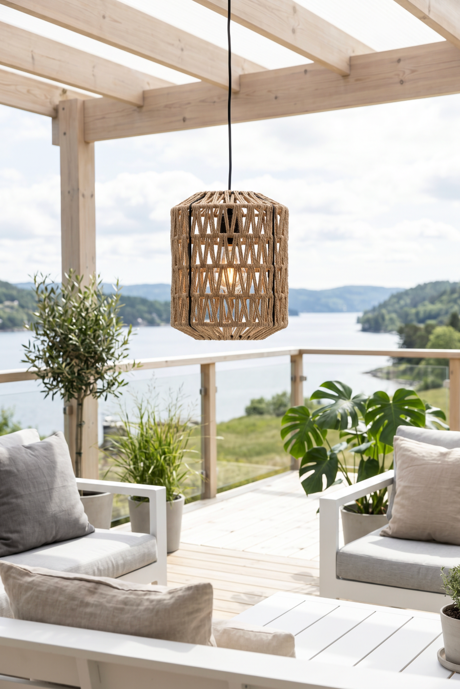LED-lampe på batterier m. timerfunksjon