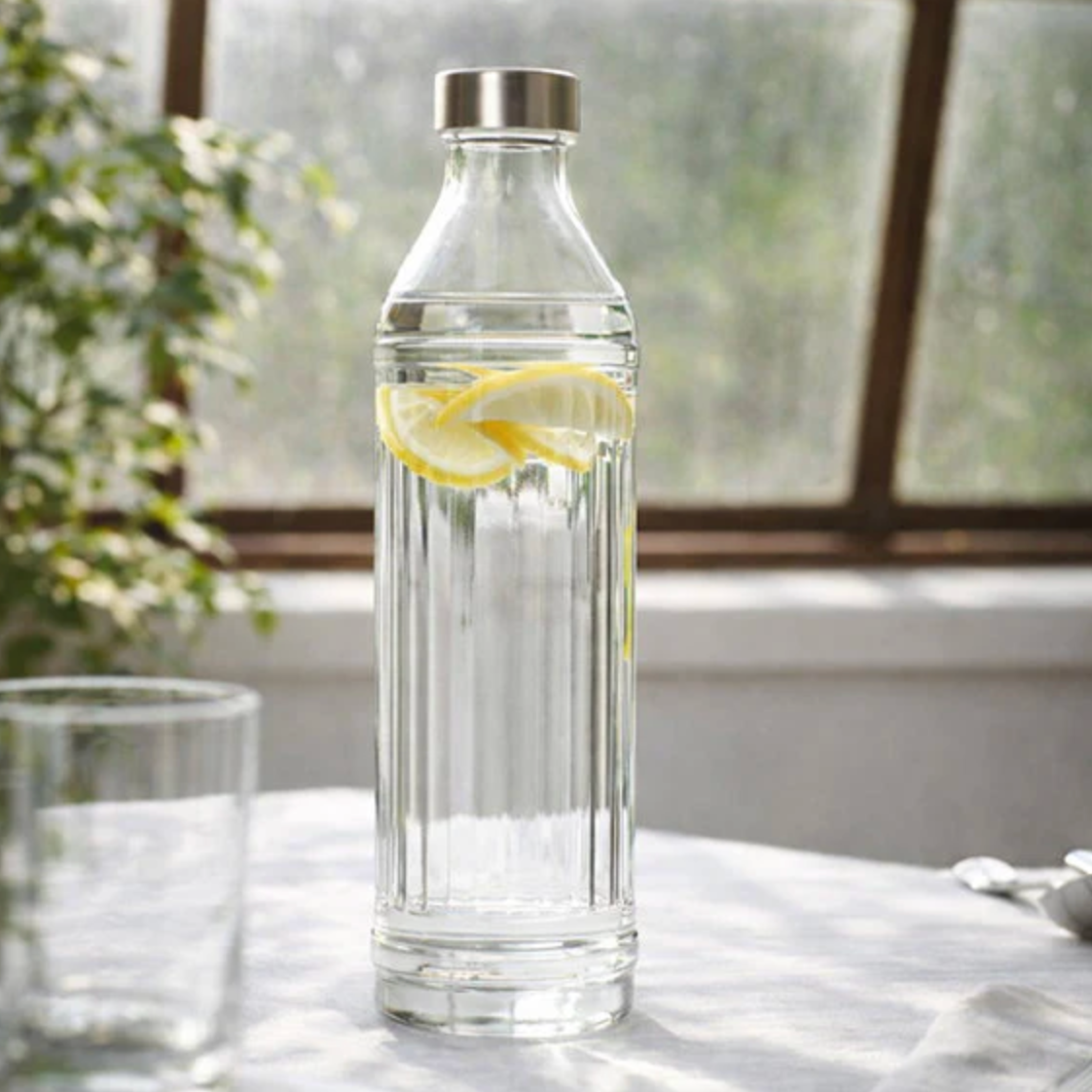 Vannflaske med metallokk - 1000 ml.