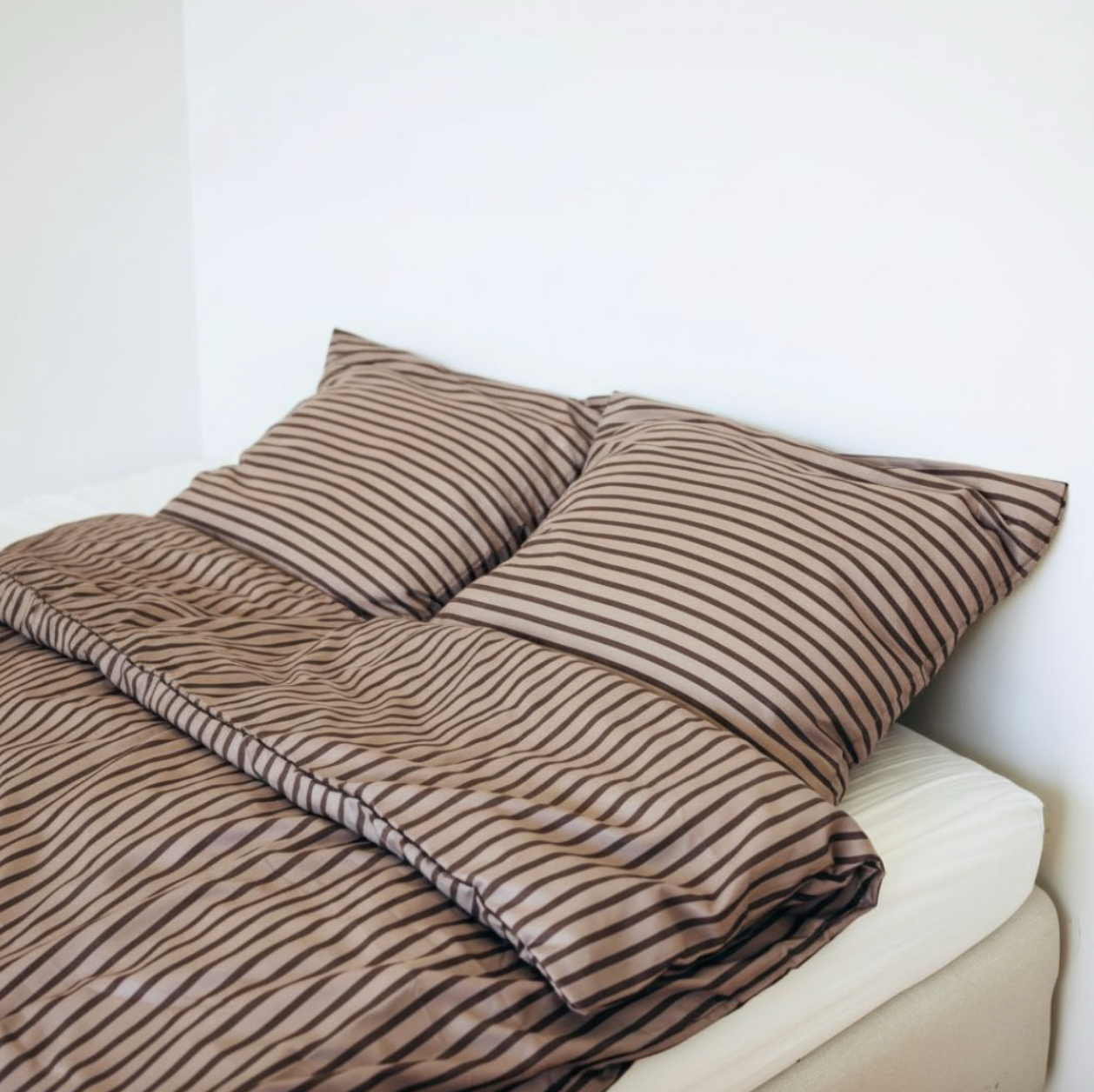 Stripete sengetøy beige stripe 140x200