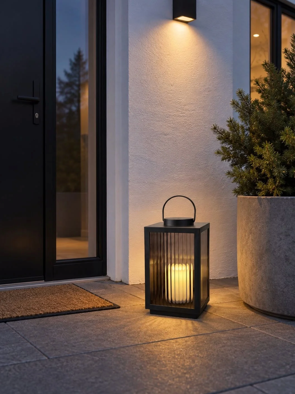 Lanterne Røgfarvet med LED lys