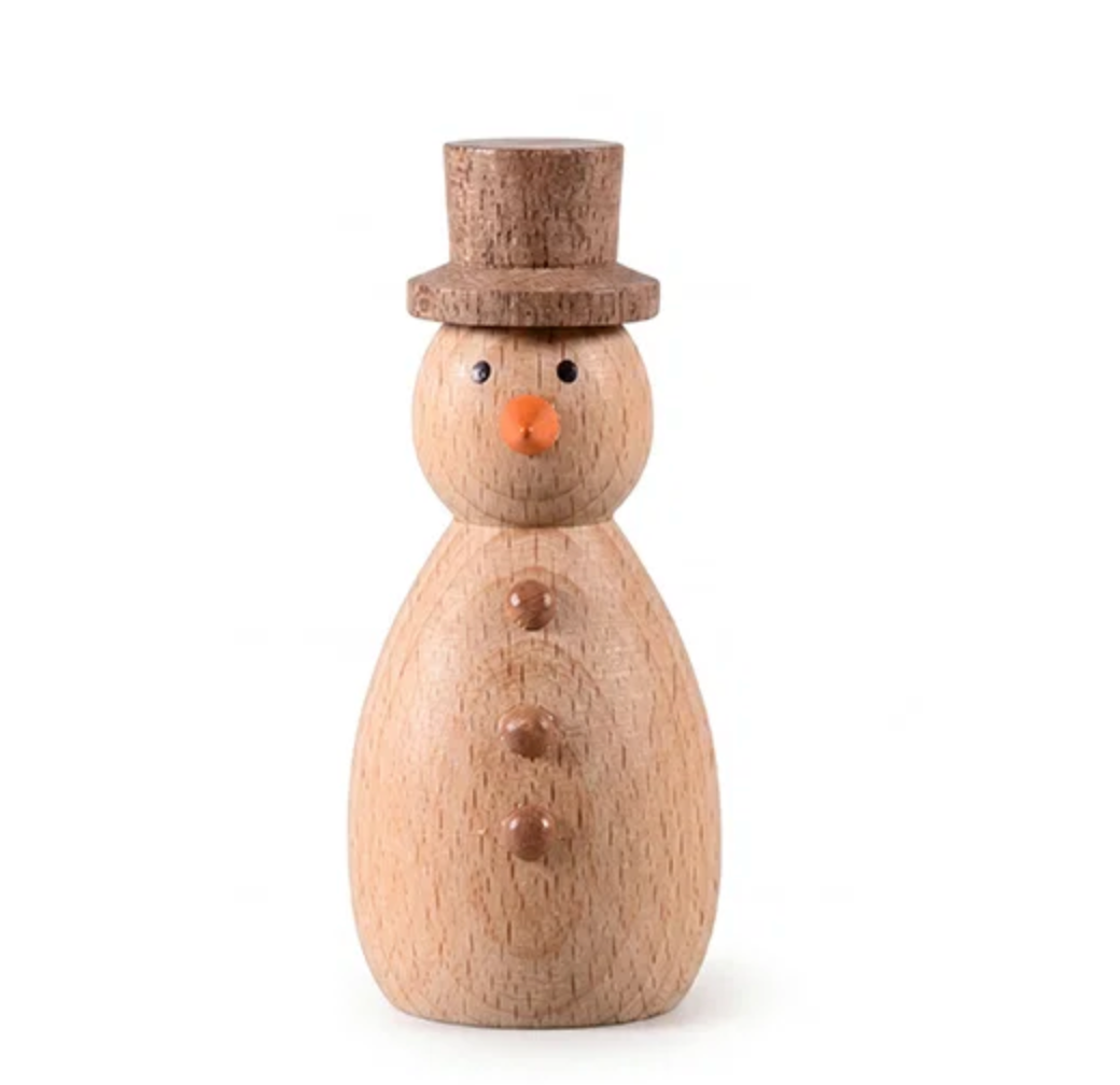 Snømann - wood – dekorativ figur