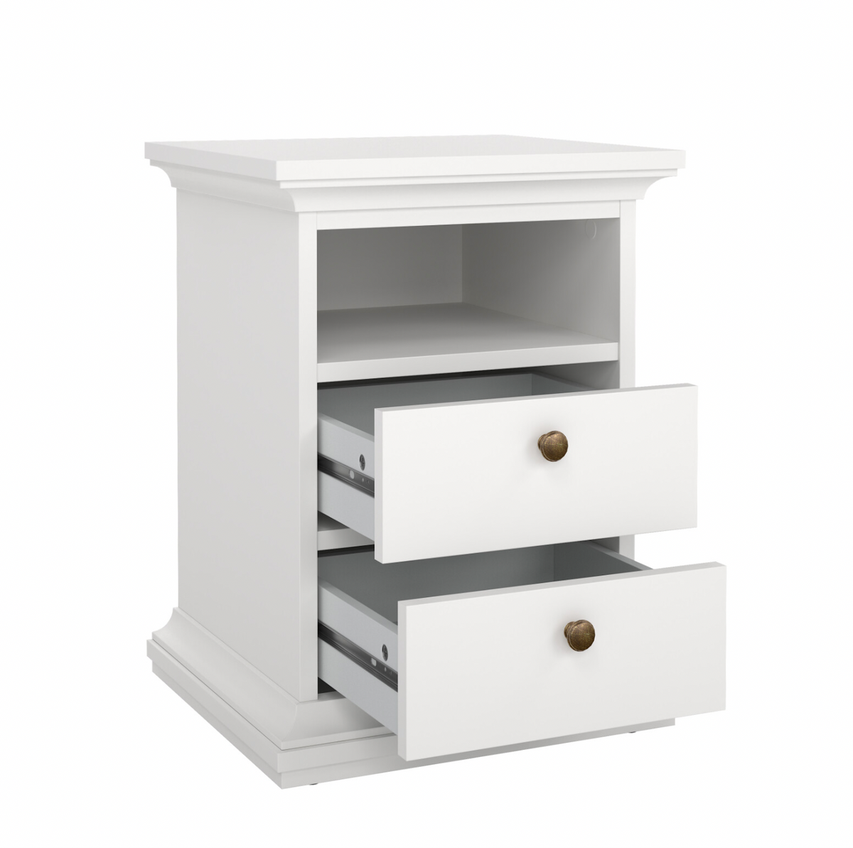 Nattbord Paris White – 2 skuffer