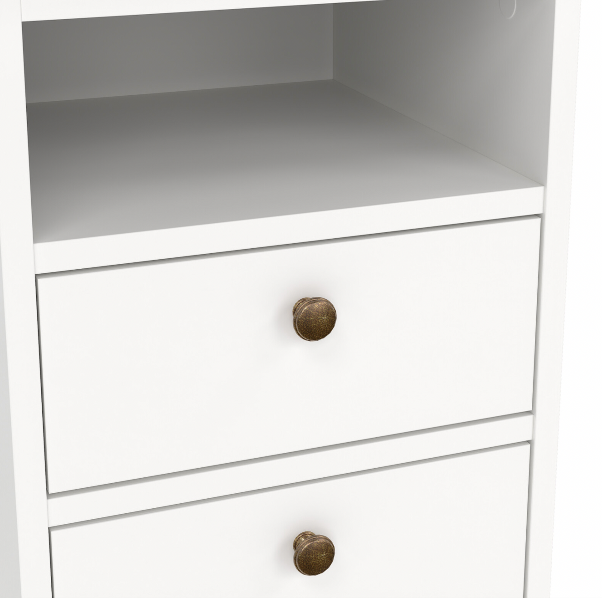 Nattbord Paris White – 2 skuffer