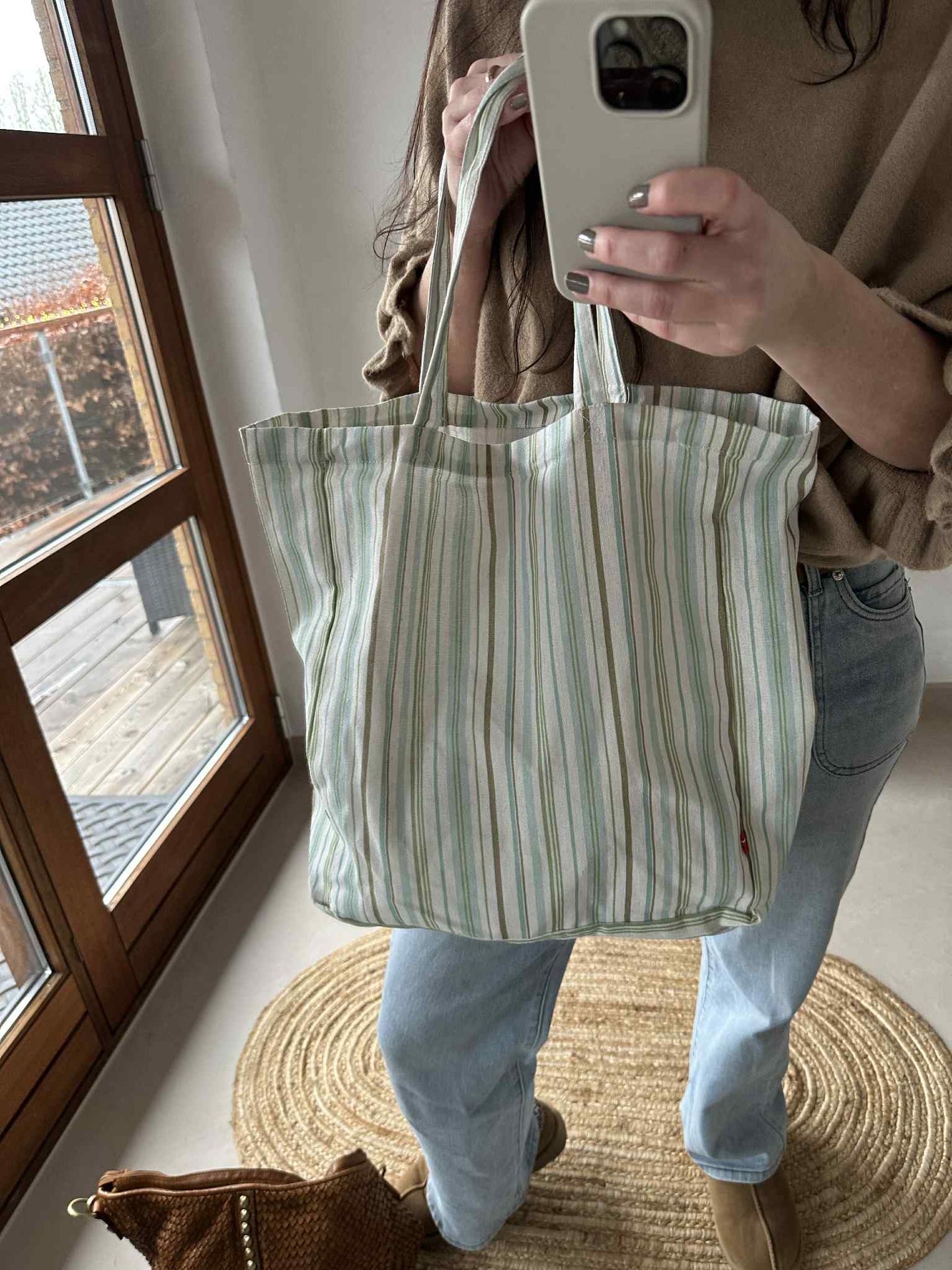 Shopper Stripet grønn