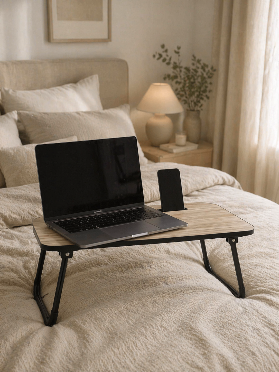 Brettbord med holder til iPad / telefon