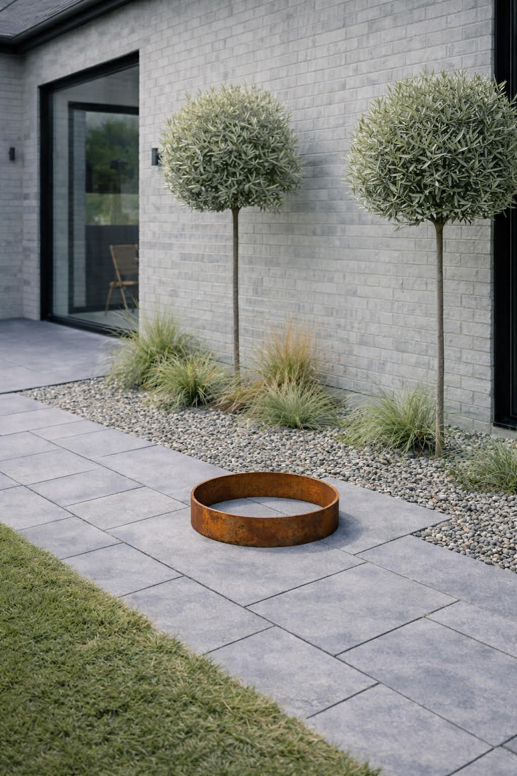 Ring til speilbasseng - Dia 33 Corten Rust