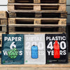 Avfallssorteringsposer - 3 stk i resirkulert plast