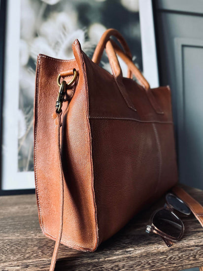 Arbejdstaske Amy Cognac - VIAMAJA.DK