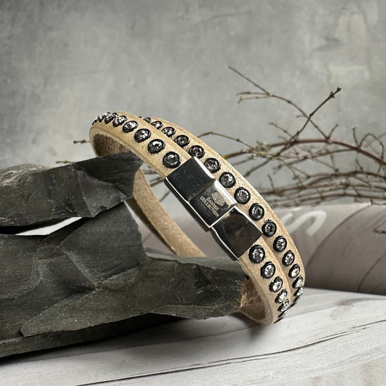 Armbånd Beige m. Swarowski sten - VIAMAJA.DK