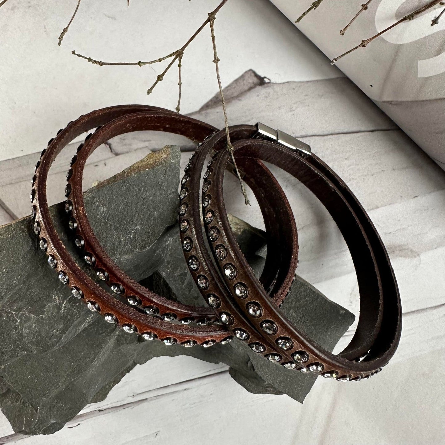Armbånd Brown m. Swarowski sten - VIAMAJA.DK