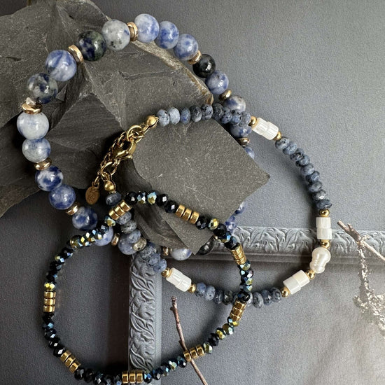 Armbånd GISELE Blue mix – Sæt med 3 stk - VIAMAJA.DK