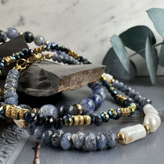 Armbånd GISELE Blue mix – Sæt med 3 stk - VIAMAJA.DK