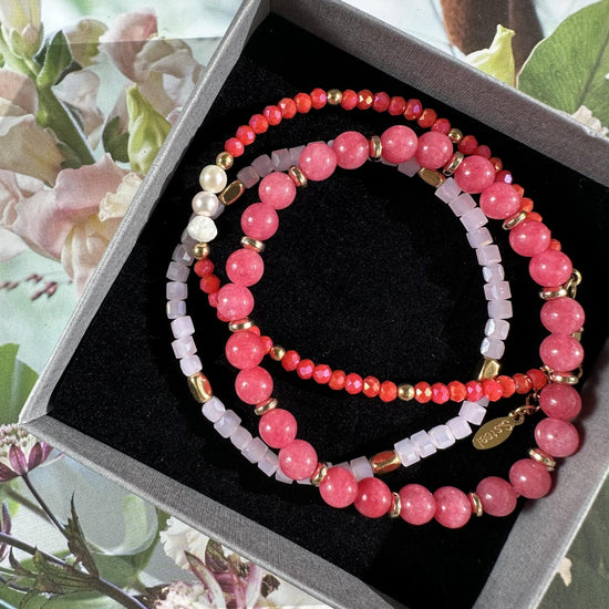 Armbånd GISELE Coral – Sæt med 3 stk - VIAMAJA.DK