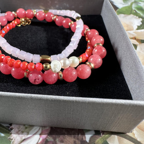 Armbånd GISELE Coral – Sæt med 3 stk - VIAMAJA.DK