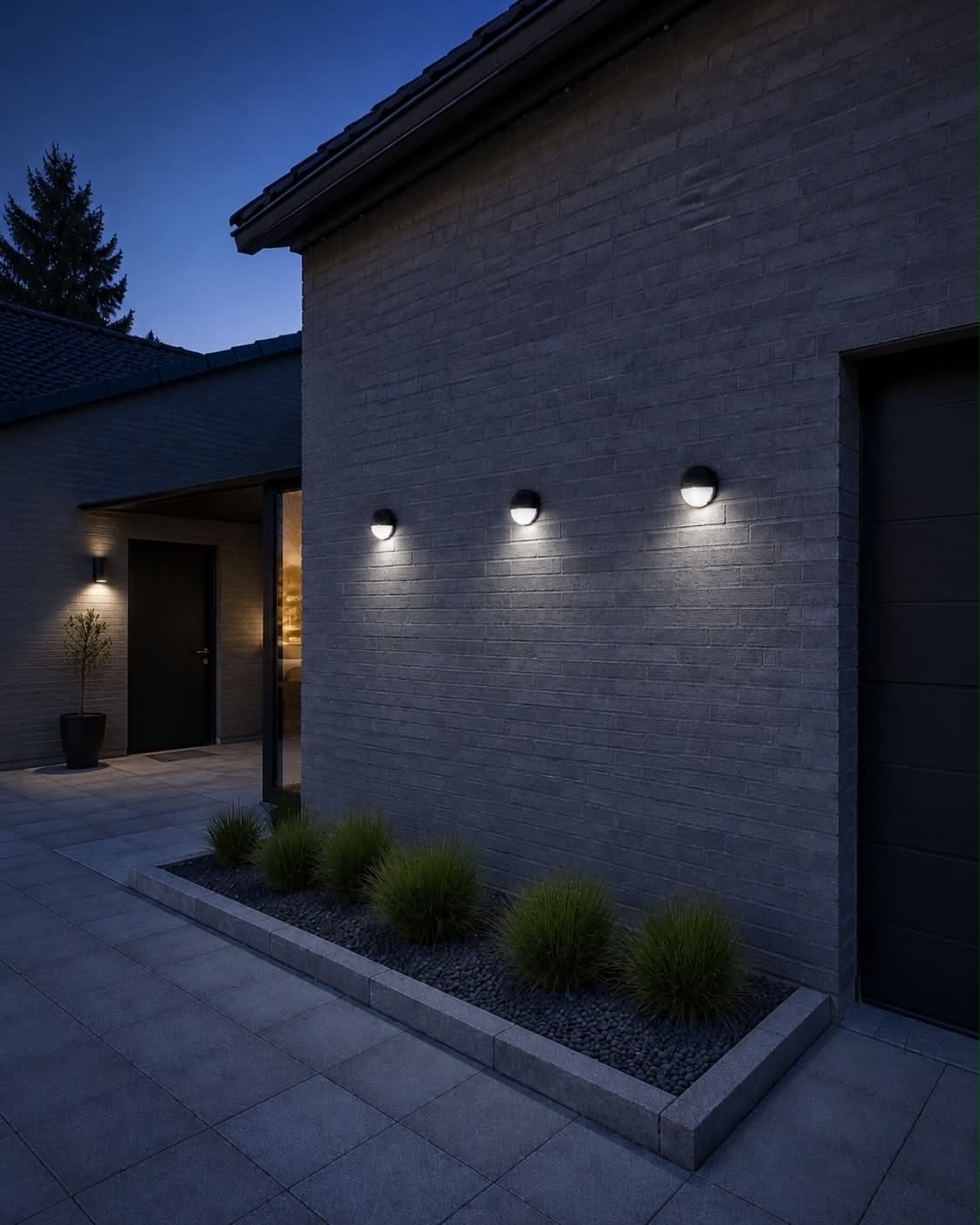 Vegglampe med solceller – Sett med 4 stk