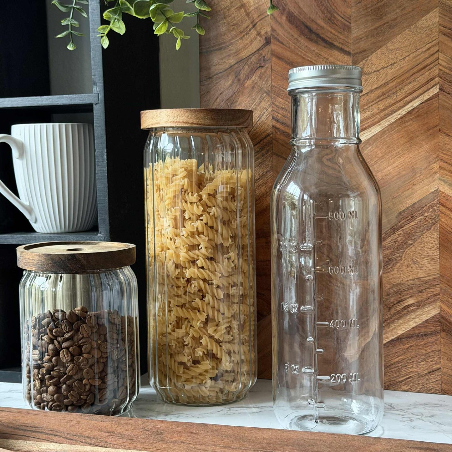 Glassflaske med måleenheter - 1000 ml