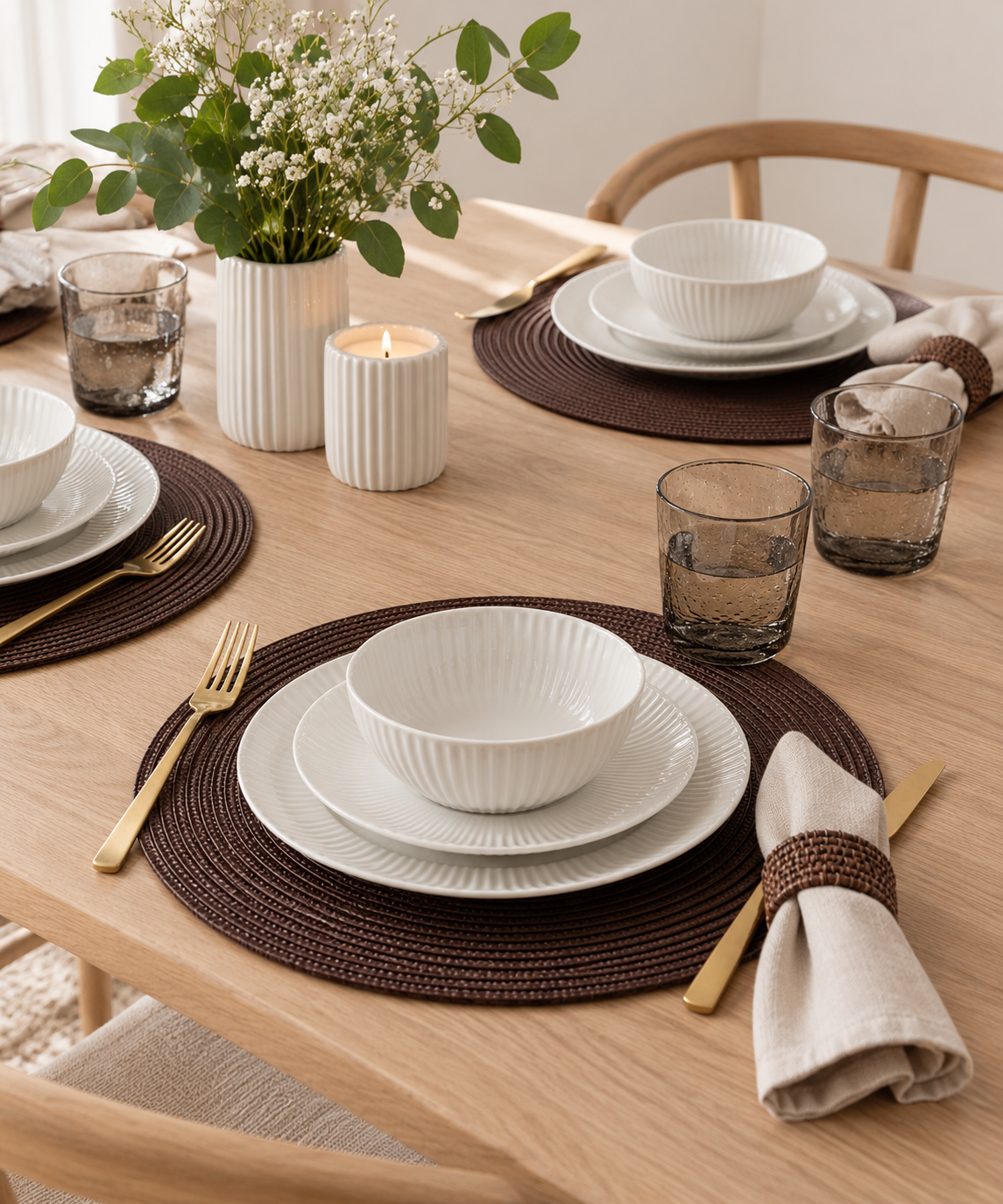 Bordbrikker Brown - 4 stk