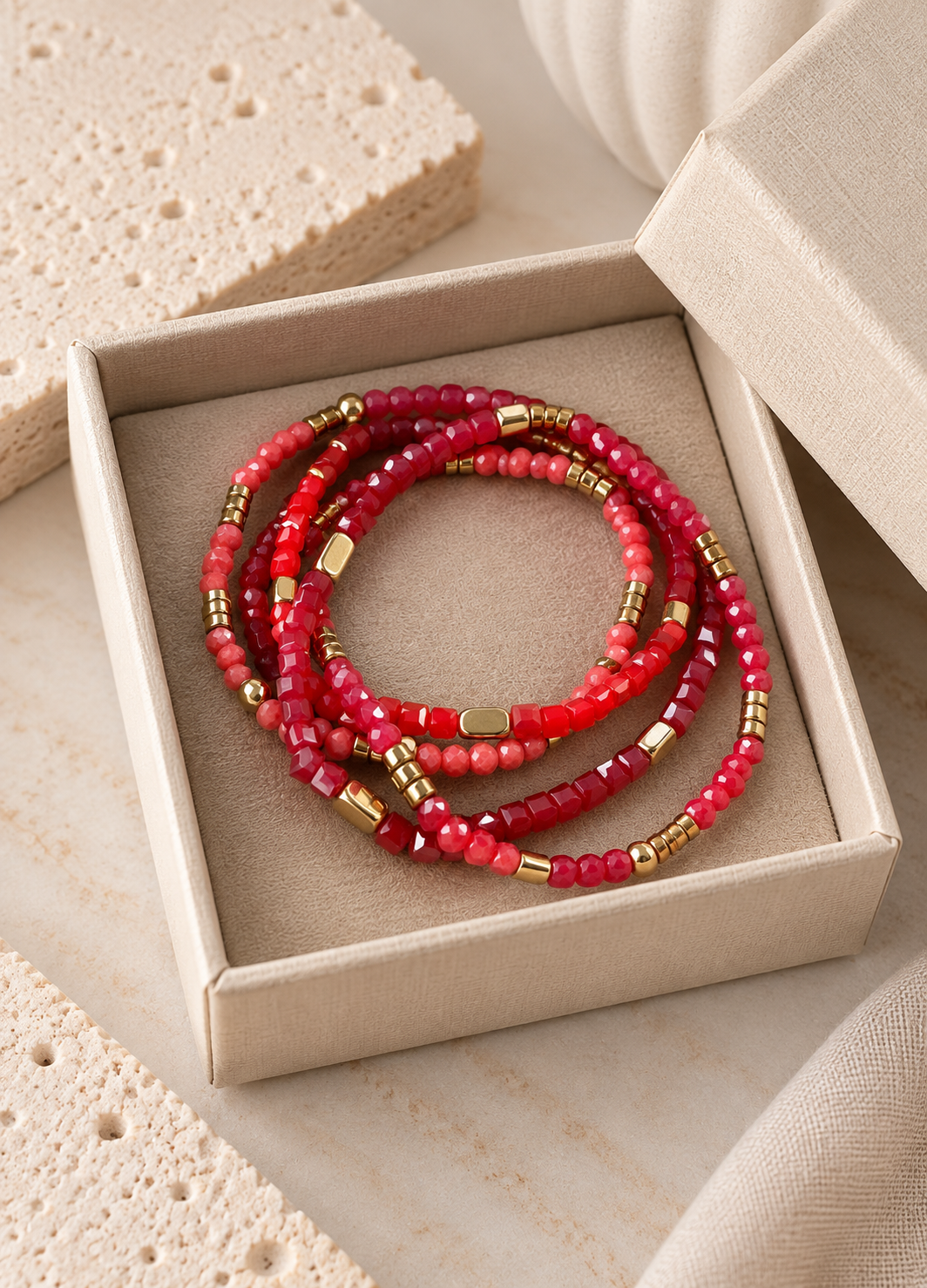 Armbånd Merle – Red mix 1.Stk