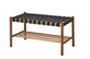 Bænk 45x80x40 cm Eg Lak/Stof Flet - VIAMAJA.DK