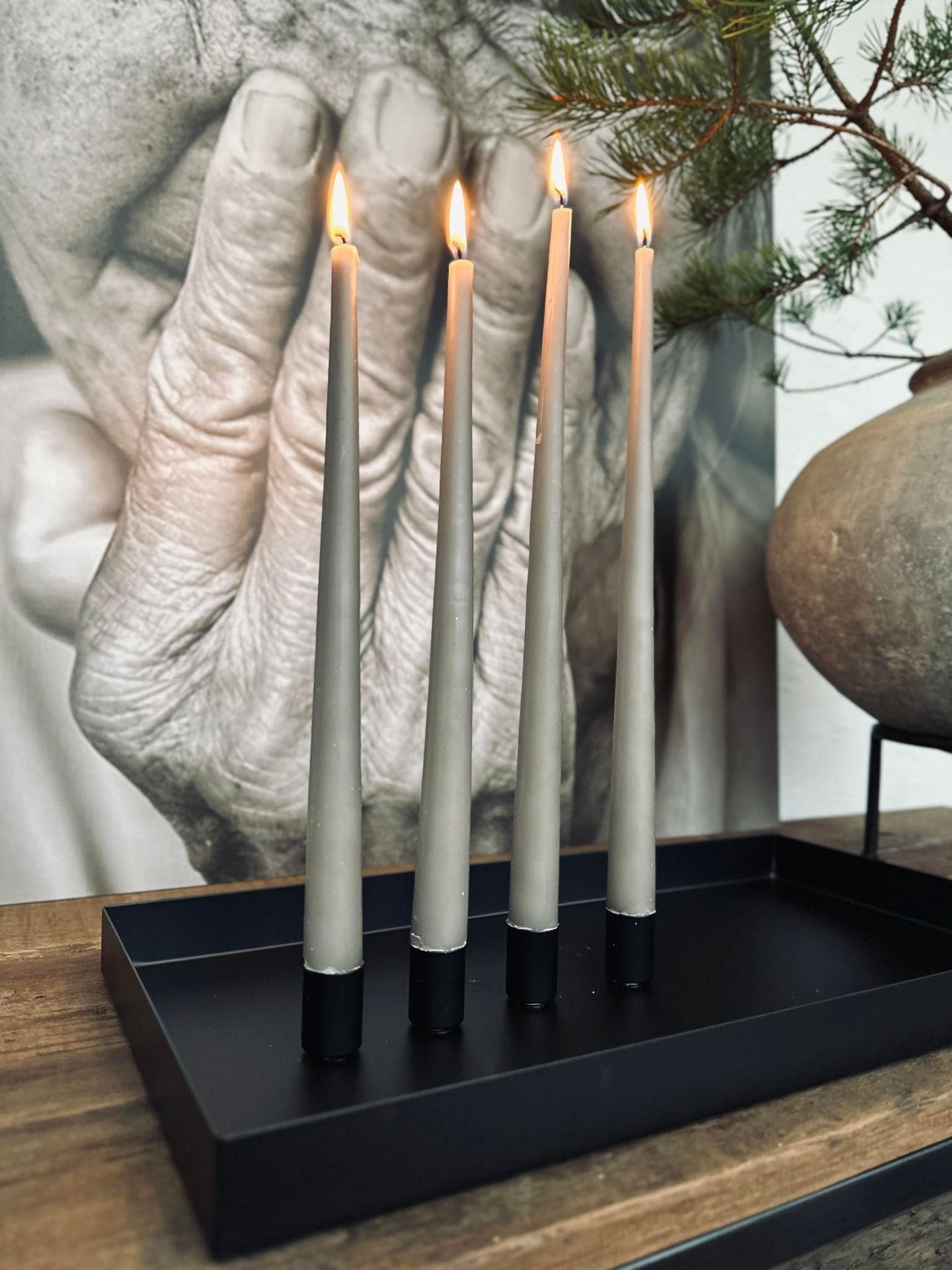 Bakke ink 4 magnetiske lysestager - BLACK - VIAMAJA.DK