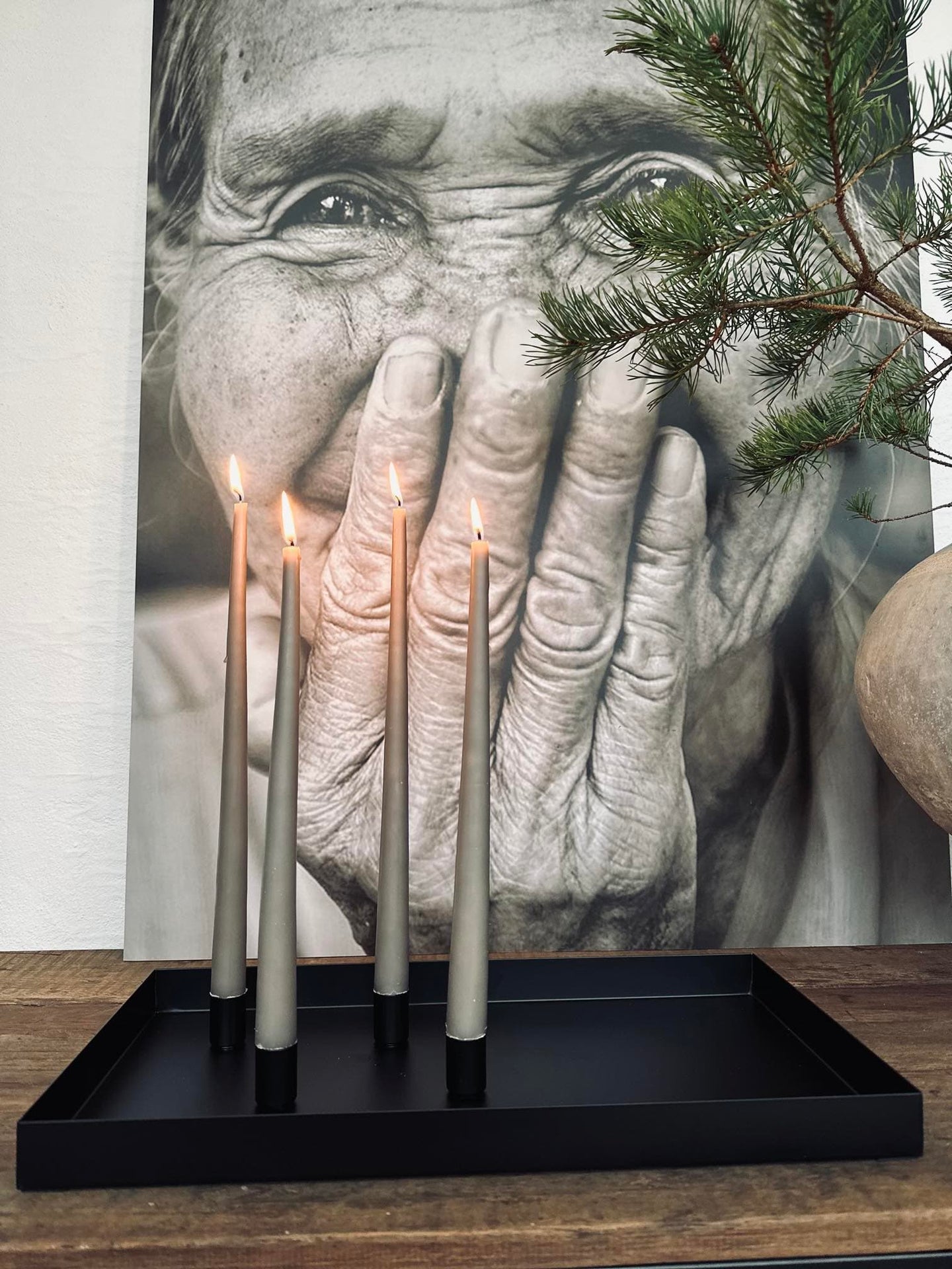 Bakke ink 4 magnetiske lysestager - BLACK - VIAMAJA.DK