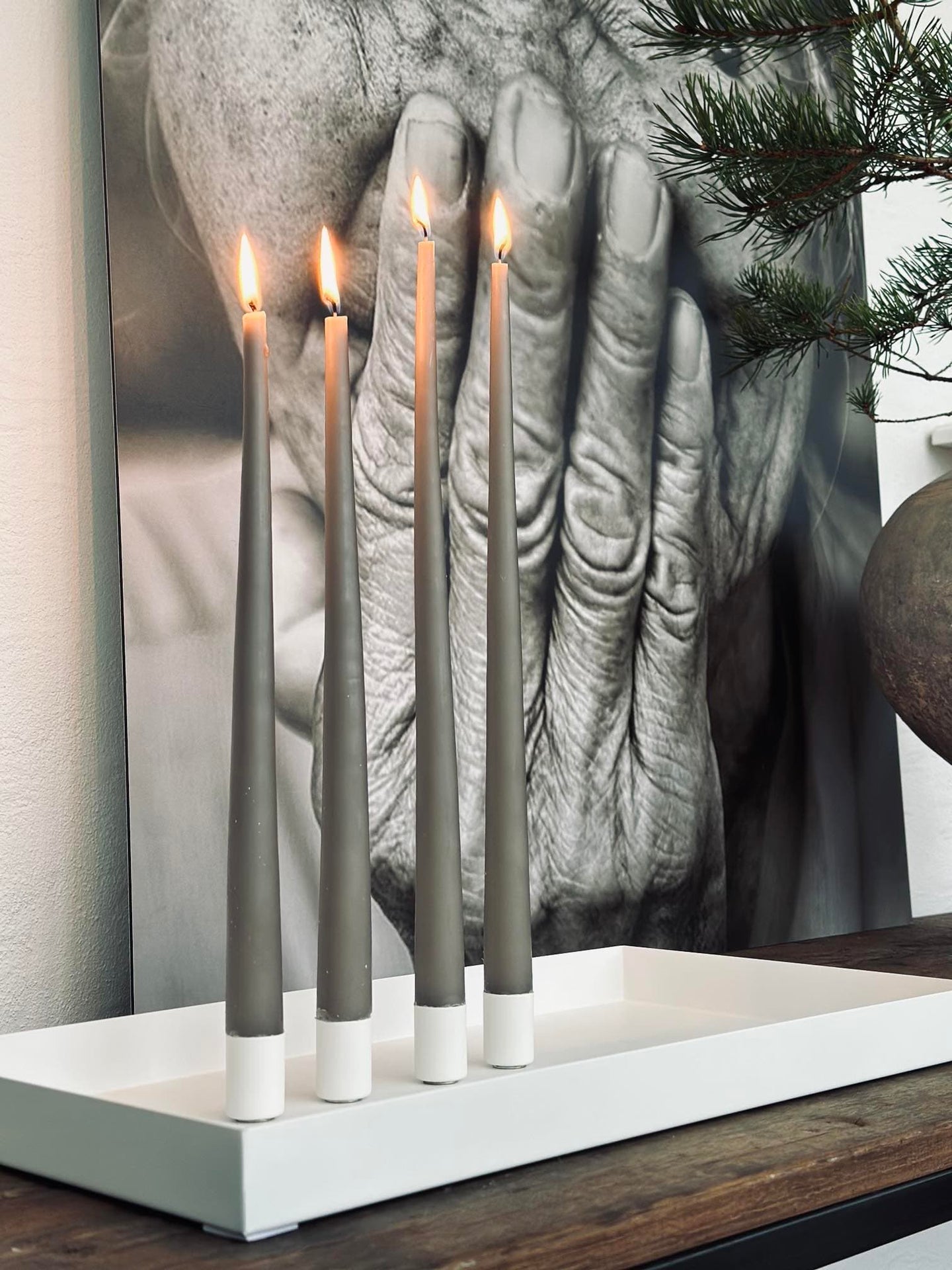 Bakke ink 4 magnetiske lysestager - WHITE - VIAMAJA.DK