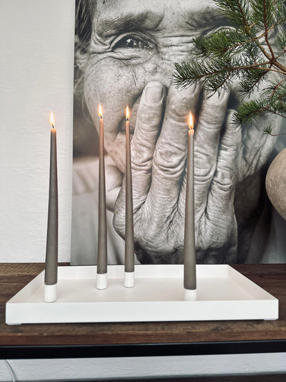 Bakke ink 4 magnetiske lysestager - WHITE - VIAMAJA.DK